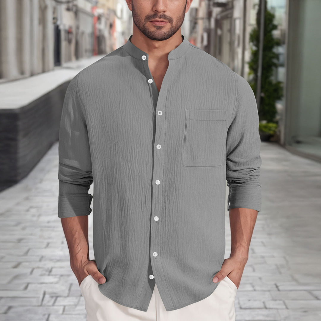 Herren lässiges Hemd mit strukturiertem Design Echoarchiv