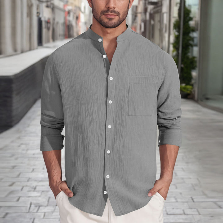 Herren lässiges Hemd mit strukturiertem Design Echoarchiv