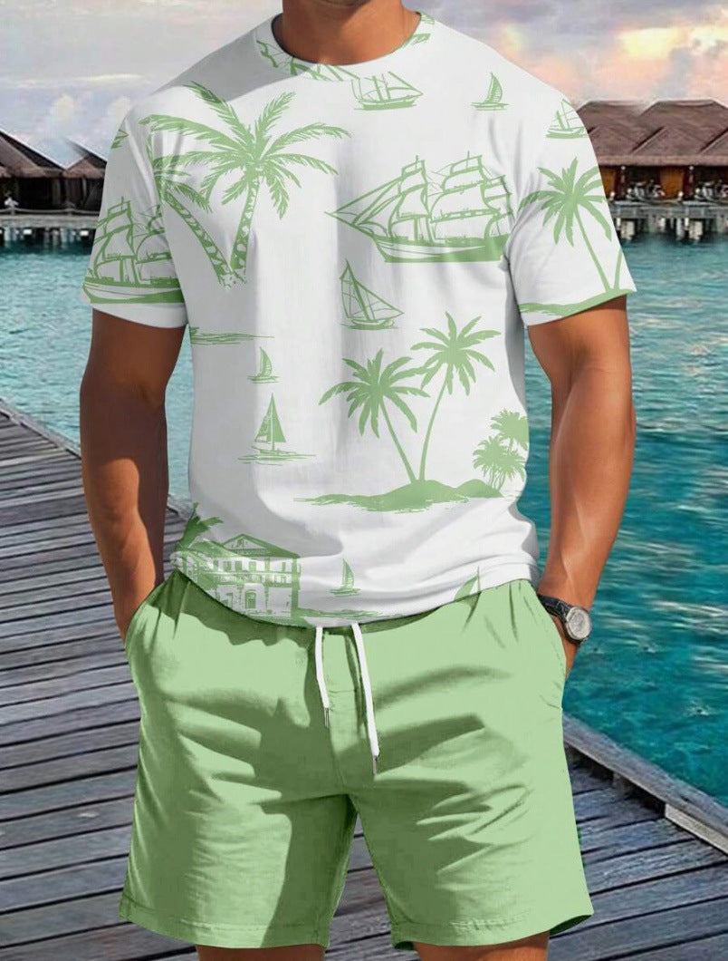 Herren Kurzarm-Shirt mit maritimem Motiv und entspannter Passform Echoarchiv