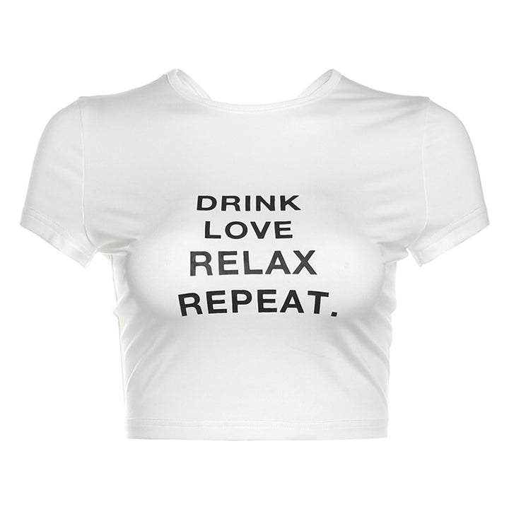 Damen cropped T-Shirt mit Motivdruck Echo Archiv