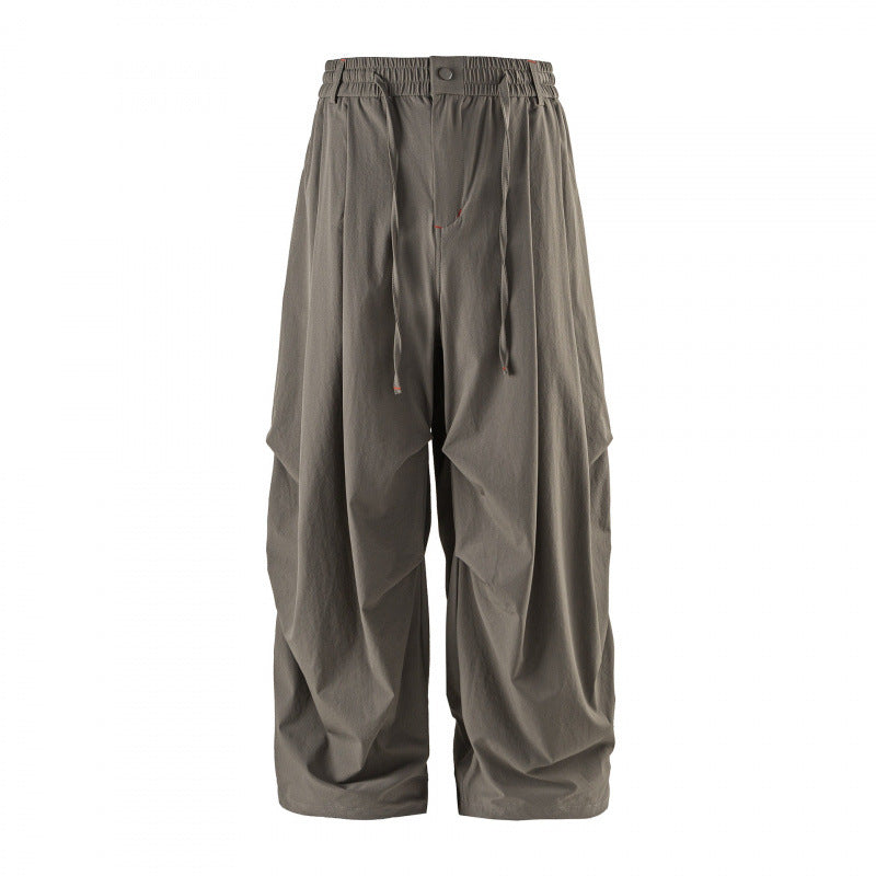 Unisex Weitgeschnittene technische Cargo-Hose mit Gummibund, Kordelzug und Reißverschlusstaschen Echo Archiv