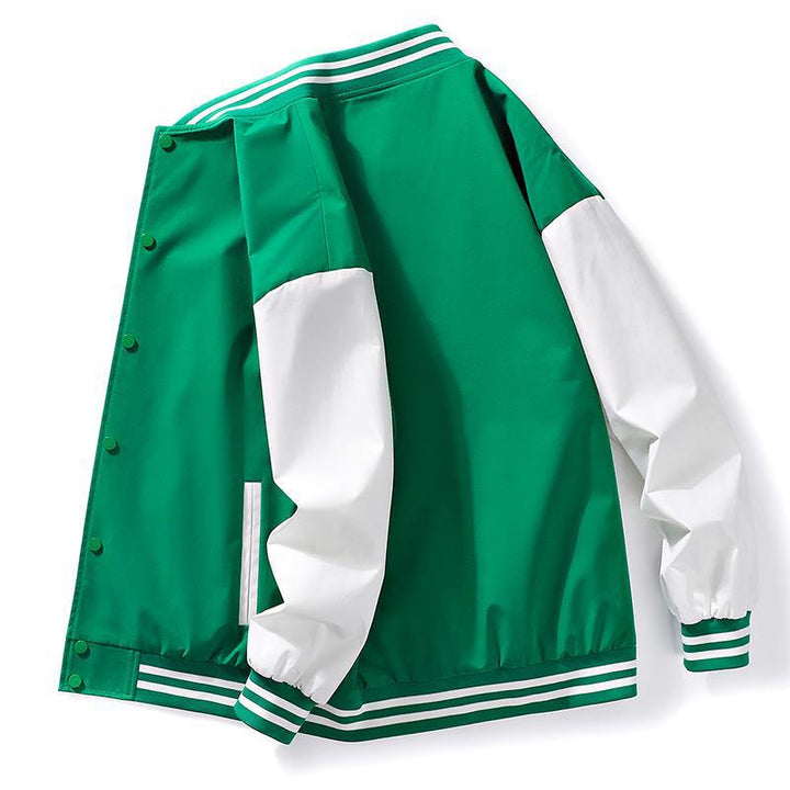 Herren lässige Collegejacke mit farblich abgesetzten Ärmeln und praktischem Reißverschluss Echoarchiv