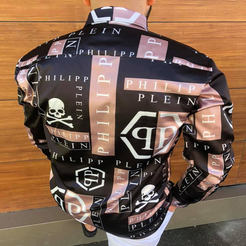 Herren Elegantes Hemd mit auffälligem Tierdruck und floralem Design Echoarchiv