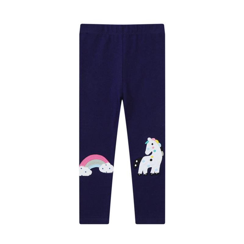 Mädchen Leggings mit zauberhaften Einhorn- und Regenbogen-Applikationen Echo Archiv