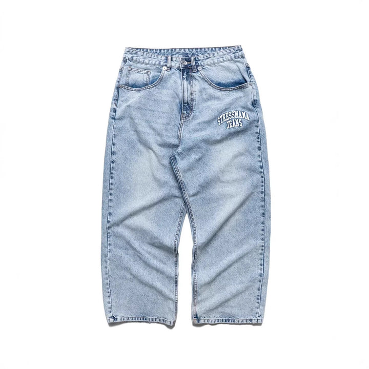 Damen weite Denim-Jeans mit stilvollem Stickdesign Echo Archiv