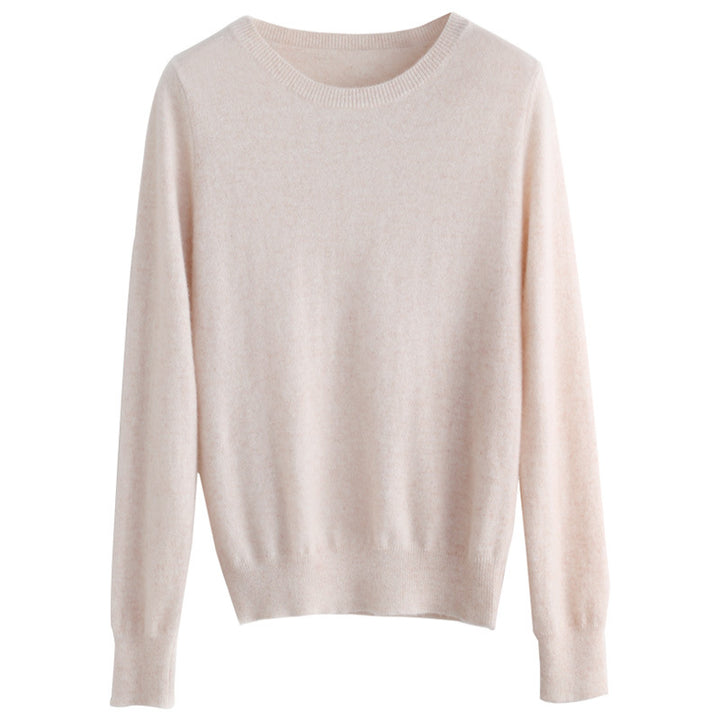 Damen Kurzgeschnittener Feinstrickpullover mit Rundhalsausschnitt und geripptem Bund Echoarchiv