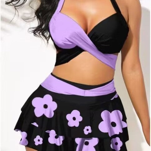 Damen Tankini-Set mit verstellbaren Trägern und schwingendem Rock Echo Archiv