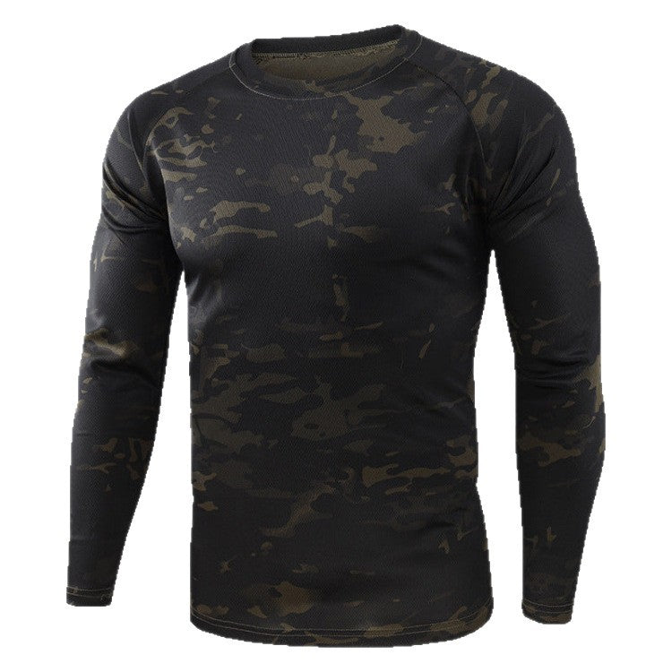 Herren Funktionales Langarmshirt mit Camouflage-Muster – Marzano