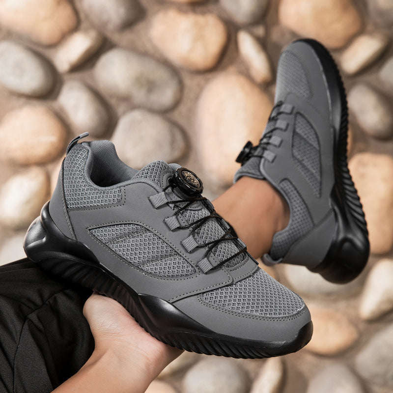 Herren Sportlicher Mesh-Oberflächen Sneaker mit Drehverschluss-Schnürsystem und stoßdämpfender Leichtsohle Echoarchiv