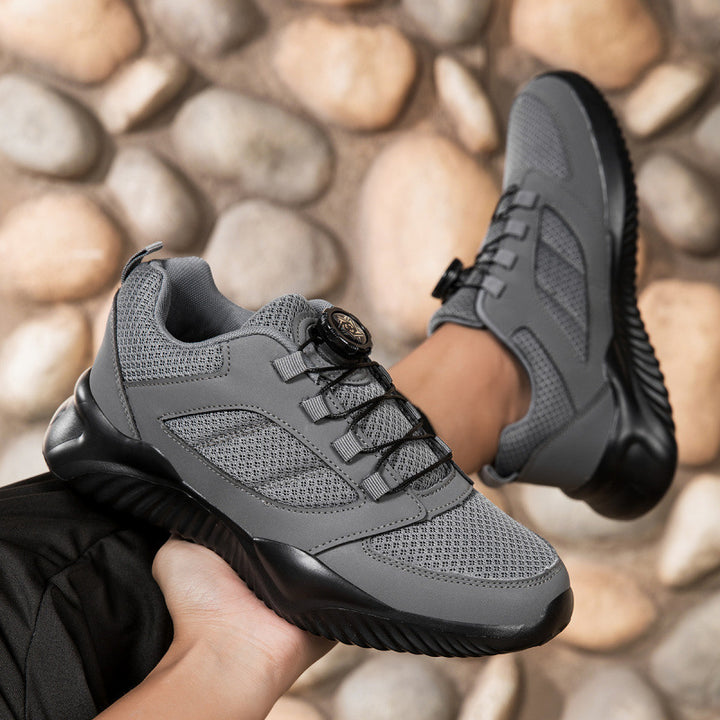 Herren Sportlicher Mesh-Oberflächen Sneaker mit Drehverschluss-Schnürsystem und stoßdämpfender Leichtsohle Echoarchiv