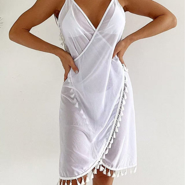 Damen Strandkleid mit verspielten Fransen Echo Archiv