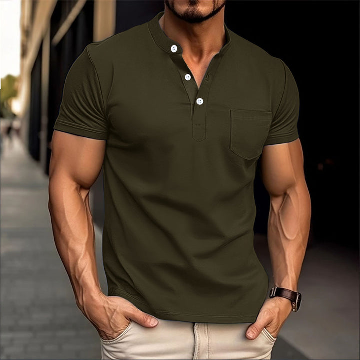 Herren Polohemd mit modischen Knopfdetails Echoarchiv