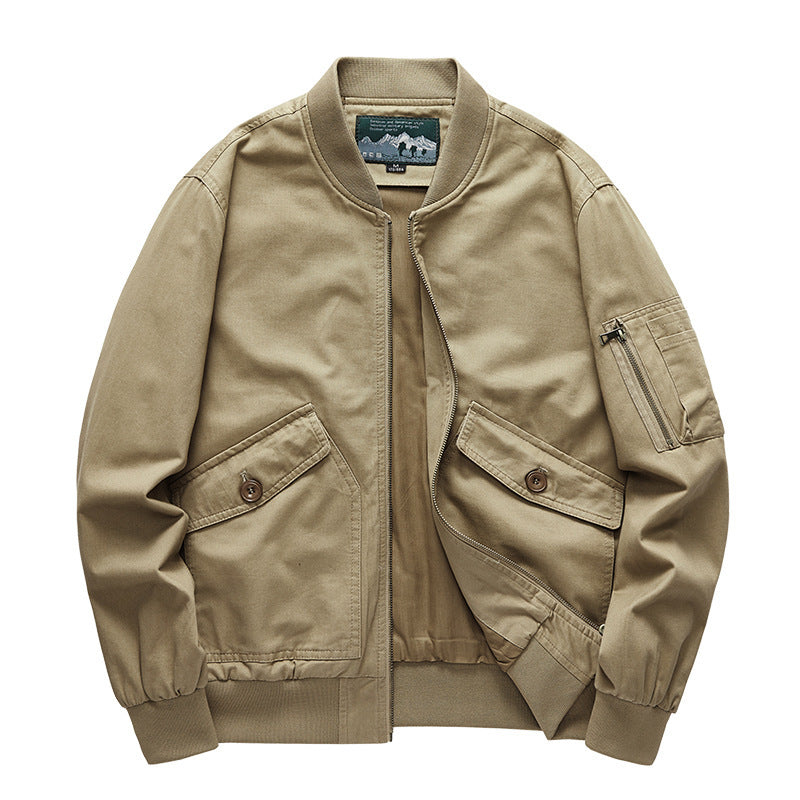 Herren Robust-Canvas-Bomberjacke mit Reißverschluss-Ärmeltasche und aufgesetzten Klappentaschen Echo Archiv