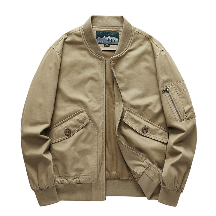 Herren Robust-Canvas-Bomberjacke mit Reißverschluss-Ärmeltasche und aufgesetzten Klappentaschen Echo Archiv
