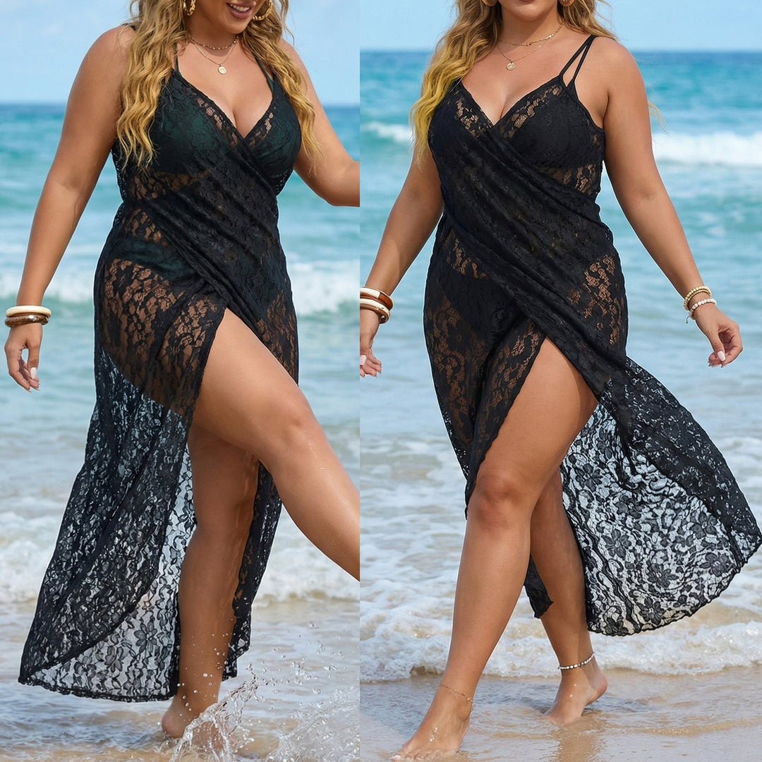 Damen Transparentes Spitzenstrandkleid Echo Archiv