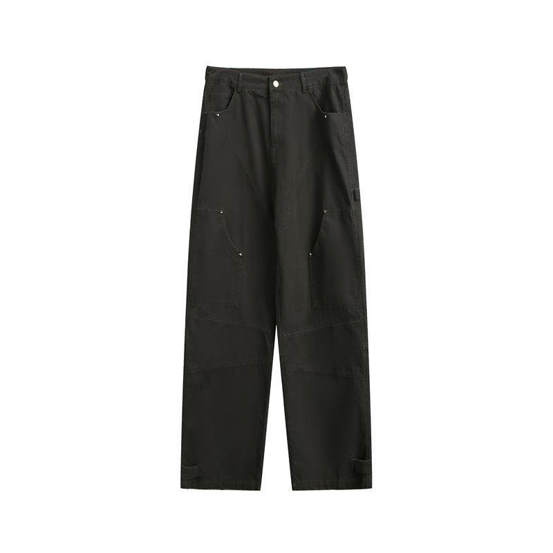 Damen Weite High‑Waist Cargo‑Hose mit Multifunktionstaschen und verstellbarem Saum Echoarchiv