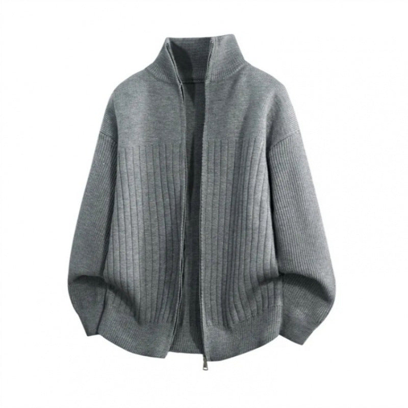 Herren modische Strickjacke mit hohem Kragen und strukturiertem Design Echoarchiv