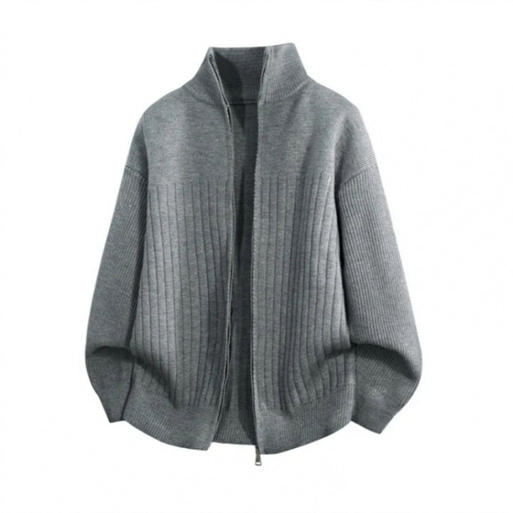 Herren modische Strickjacke mit hohem Kragen und strukturiertem Design Echoarchiv