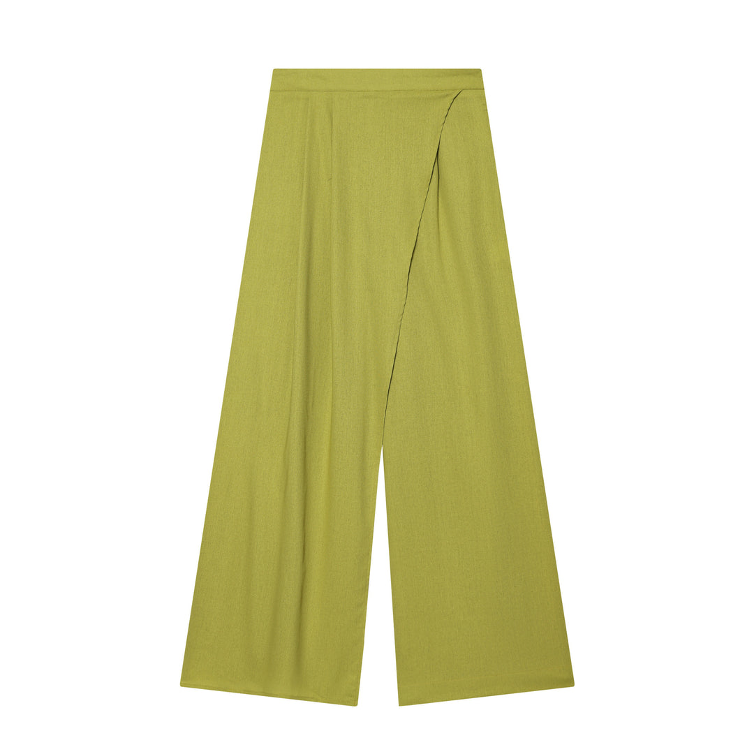 Damenweite Palazzo-Hose mit asymmetrischem Schnitt und elastischem Bund Echo Archiv