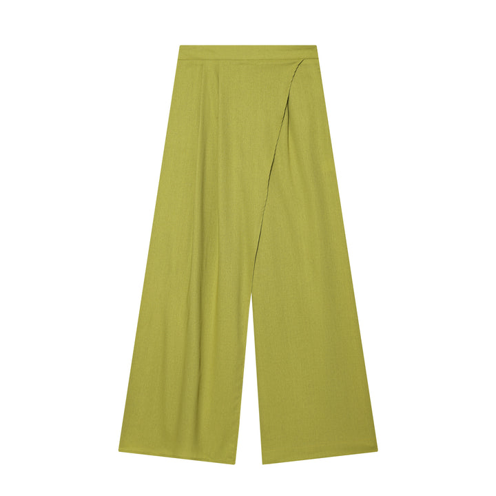 Damenweite Palazzo-Hose mit asymmetrischem Schnitt und elastischem Bund Echo Archiv