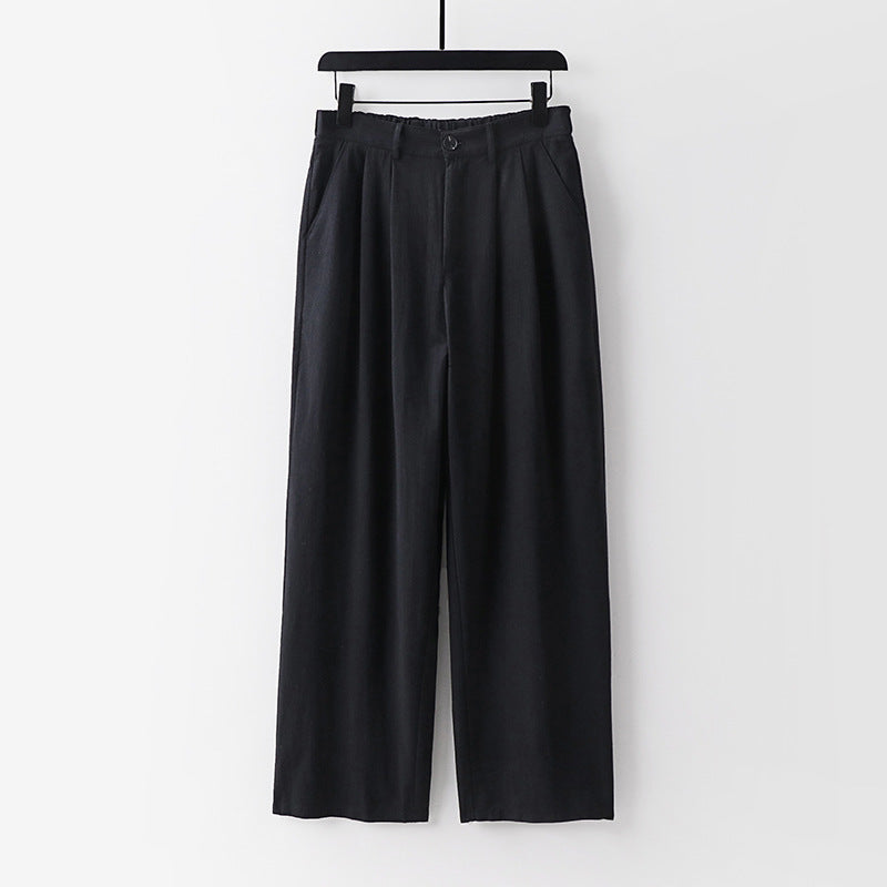 Damen weite Hose mit hoher Taille und Bundfalten Echoarchiv