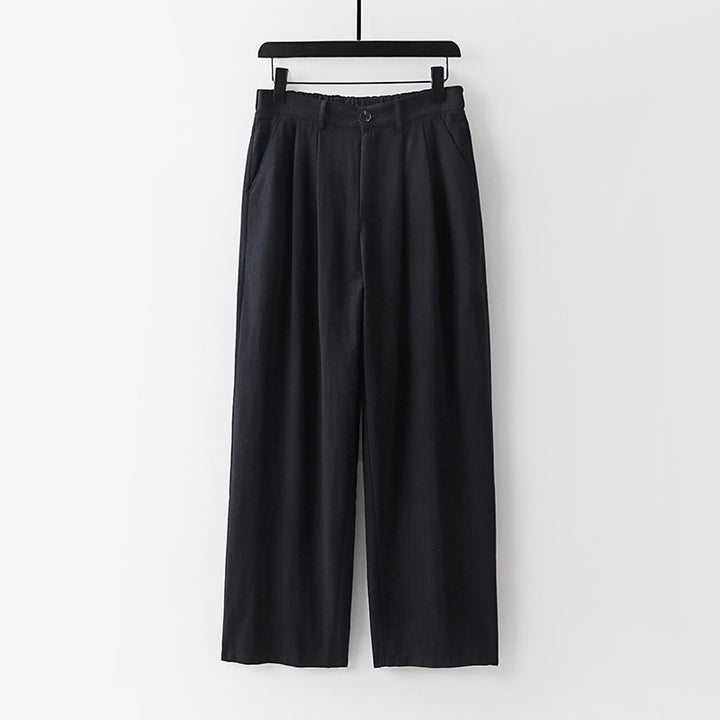 Damen weite Hose mit hoher Taille und Bundfalten Echoarchiv