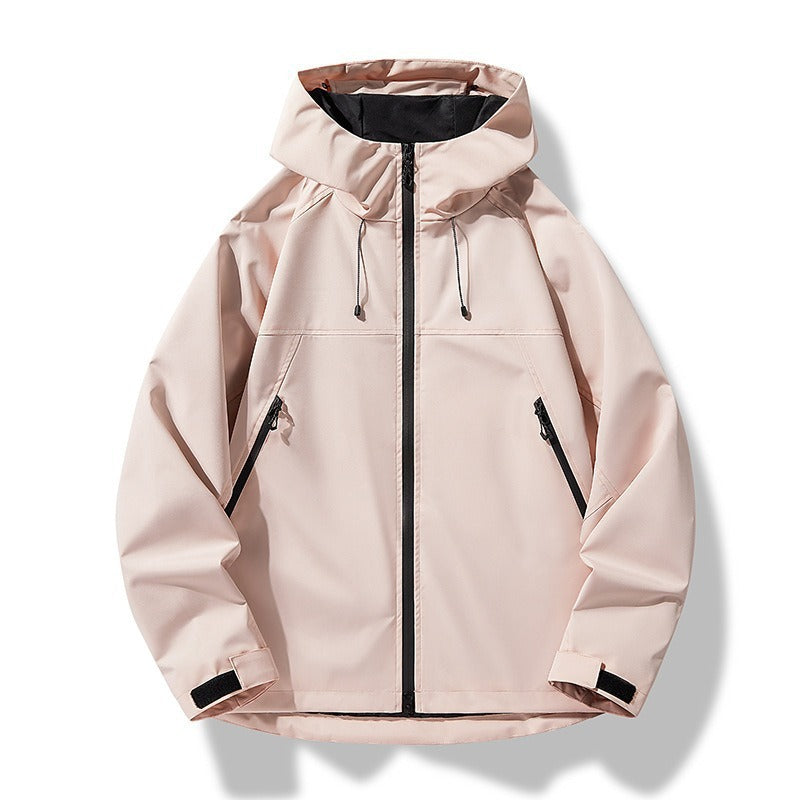 Herren Leichte zweifarbige Softshell-Hoodiejacke mit Kapuze, Reißverschlusstaschen und elastischem Saum Echoarchiv