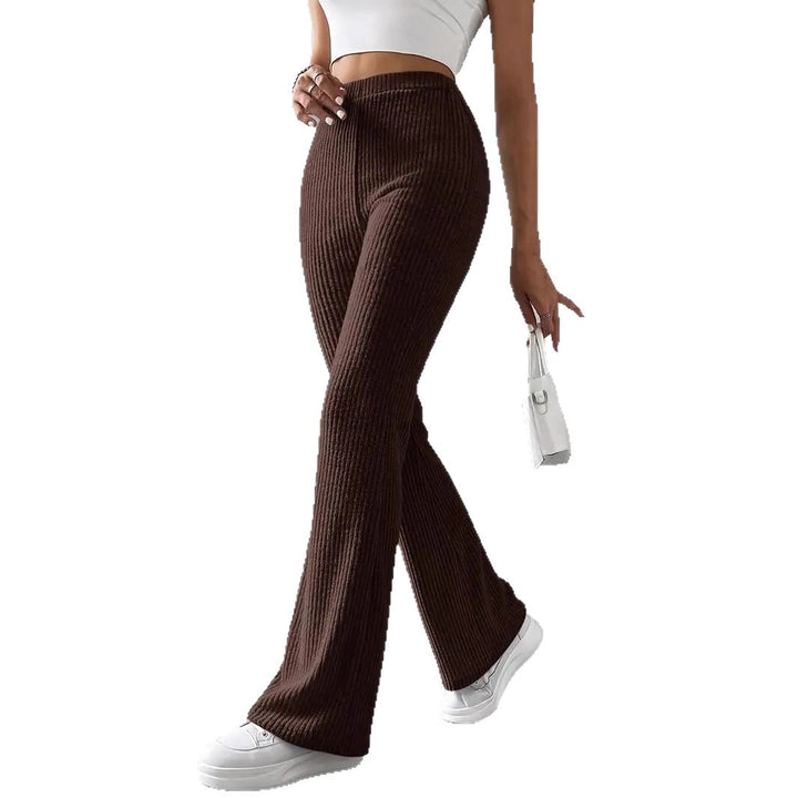 Damen Strickhose mit weitem Bein und Rippstruktur Echo Archiv