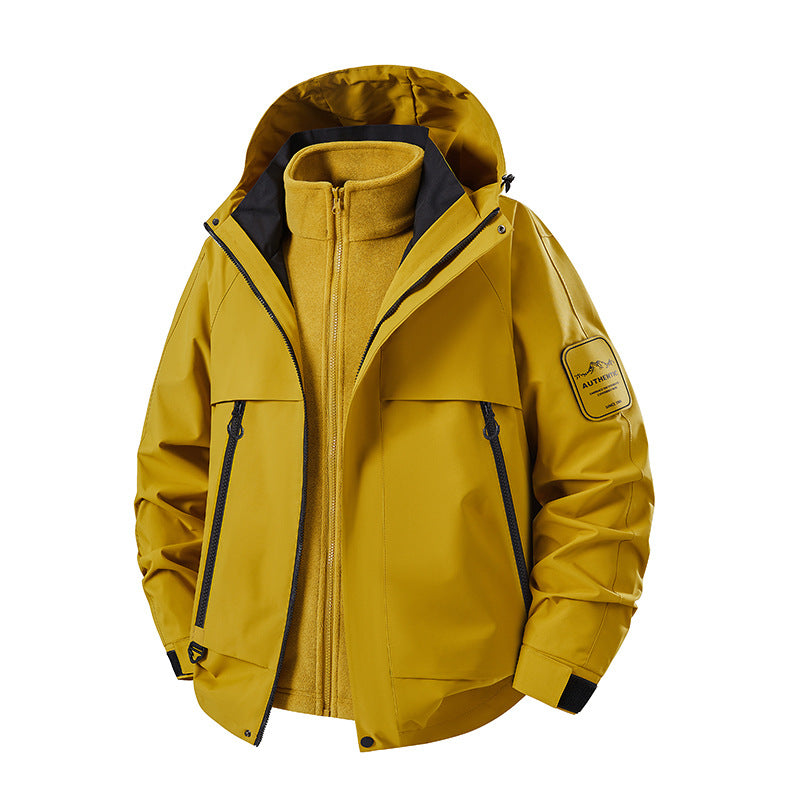 Herren Zwei‑in‑eins wasserdichter Winterparka mit abnehmbarer Fleece‑Innenjacke Echoarchiv