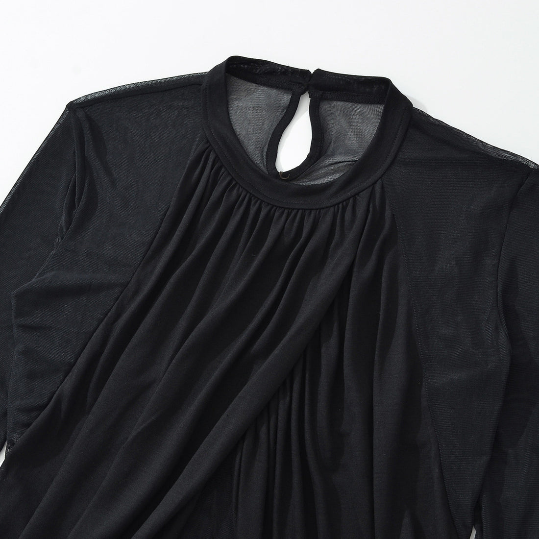 Damen Drapiertes Mesh-Body mit geraffter Vorderpartie Echoarchiv