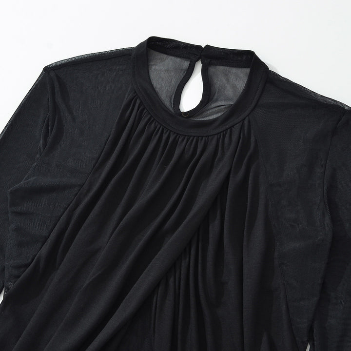 Damen Drapiertes Mesh-Body mit geraffter Vorderpartie Echoarchiv