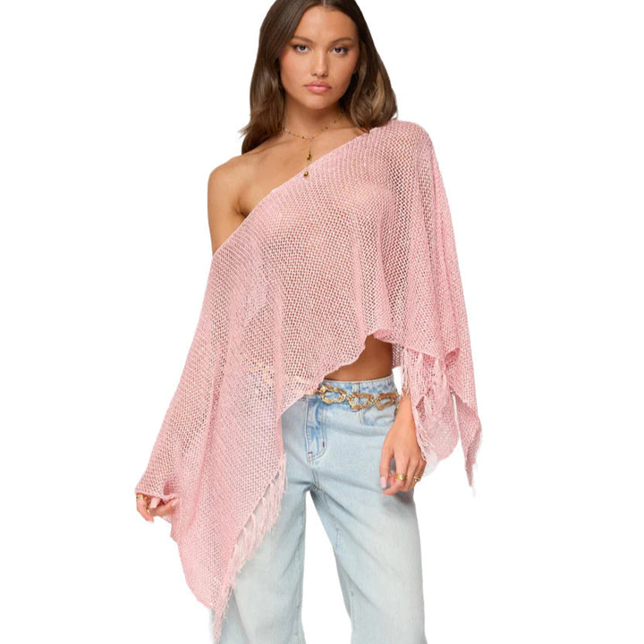 Damen Netzponcho mit funkelnden Akzenten Echo Archiv
