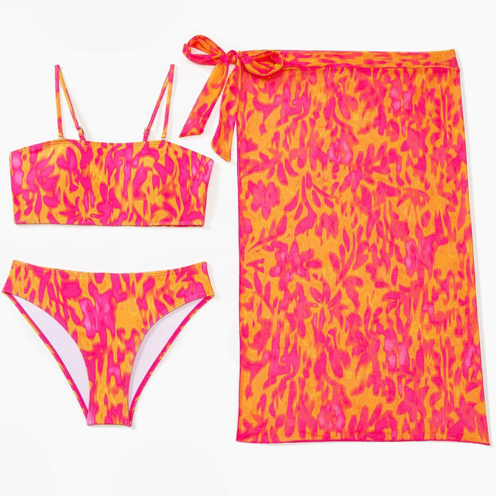 Damen Zweiteiliges Badeanzug-Set mit farbenfrohem Blumenmuster Echo Archiv