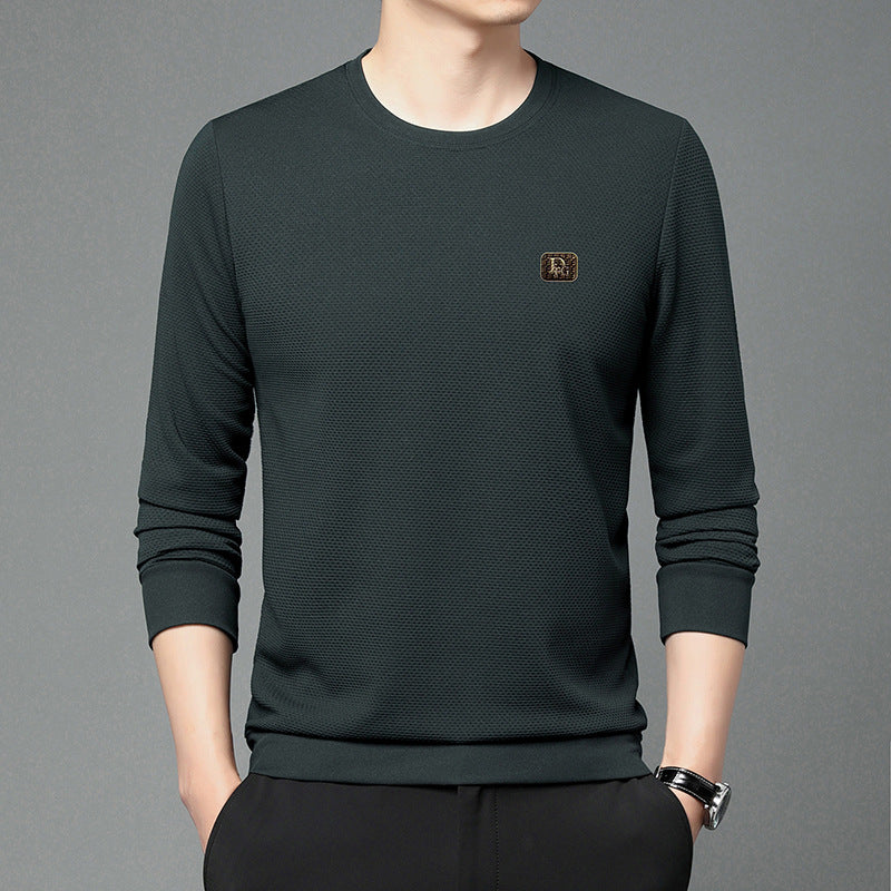 Herren hochwertiger Rundhals-Pullover mit strukturiertem Gewebe und modischem Design Echoarchiv