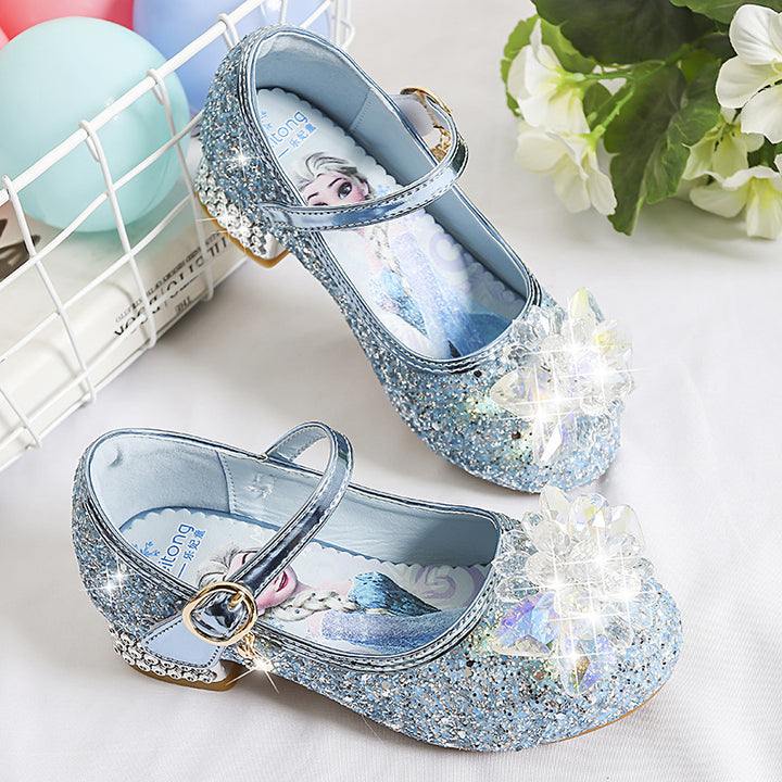 Mädchen Glitzernde Mary Jane Schuhe mit funkelnden Blumenapplikationen Echo Archiv