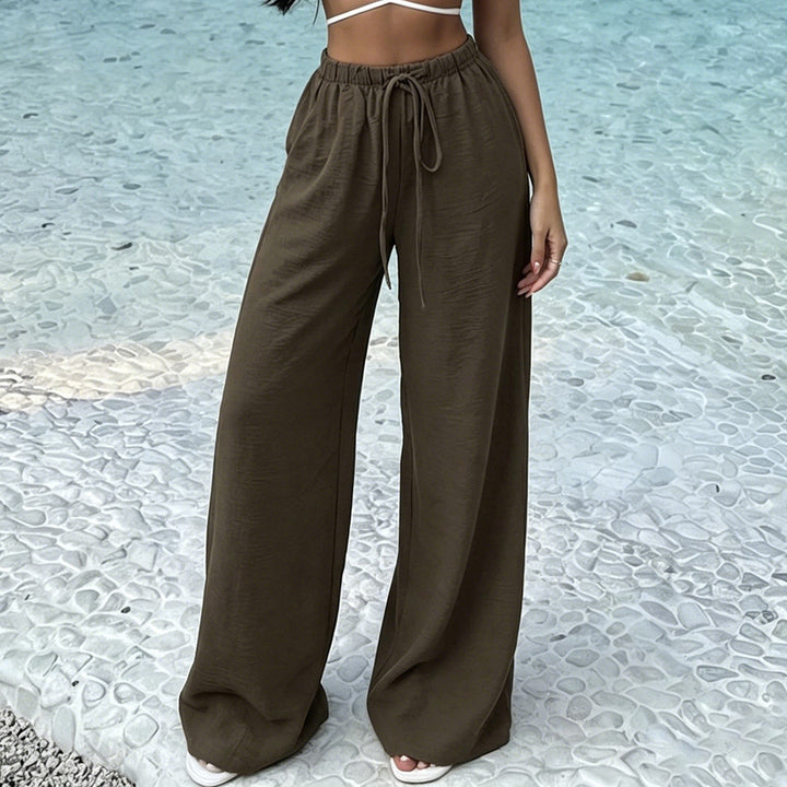Damen Weite Lounge-Hose mit elastischem Bund und Kordelzug Echo Archiv