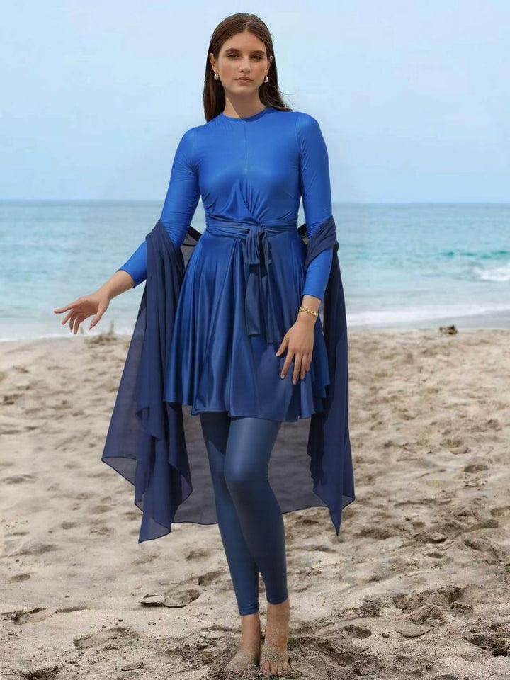 Damen modischer Schwimmanzug mit Wickelrock Echo Archiv