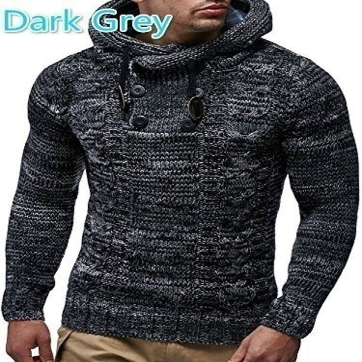 Herren Kapuzenpullover mit strukturiertem Strickmuster Echoarchiv
