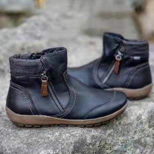 Damen Kurzschaft-Stiefelette mit warmem Futter, seitlichem Reißverschluss und gepolsterter Knöchelmanschette Echoarchiv