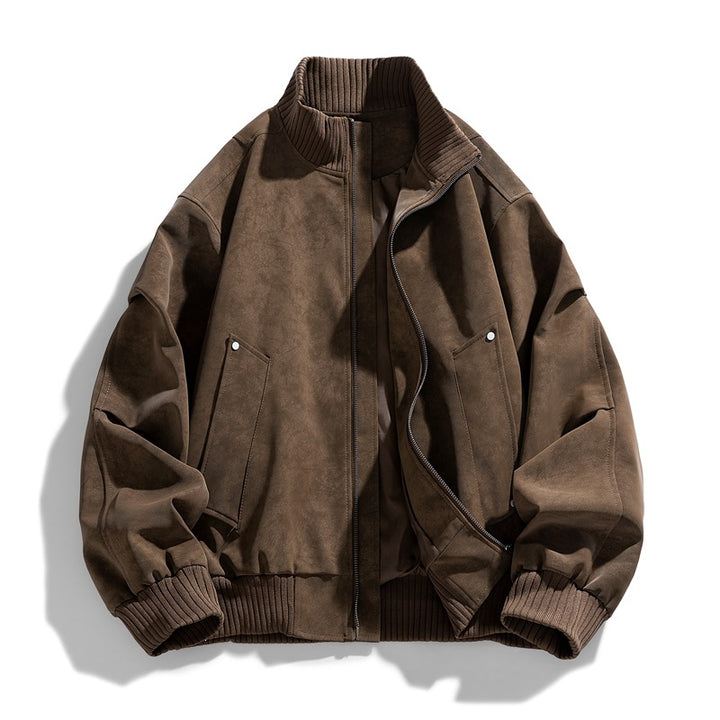 Herren Modische Bomberjacke aus Kunstleder Echo Archiv