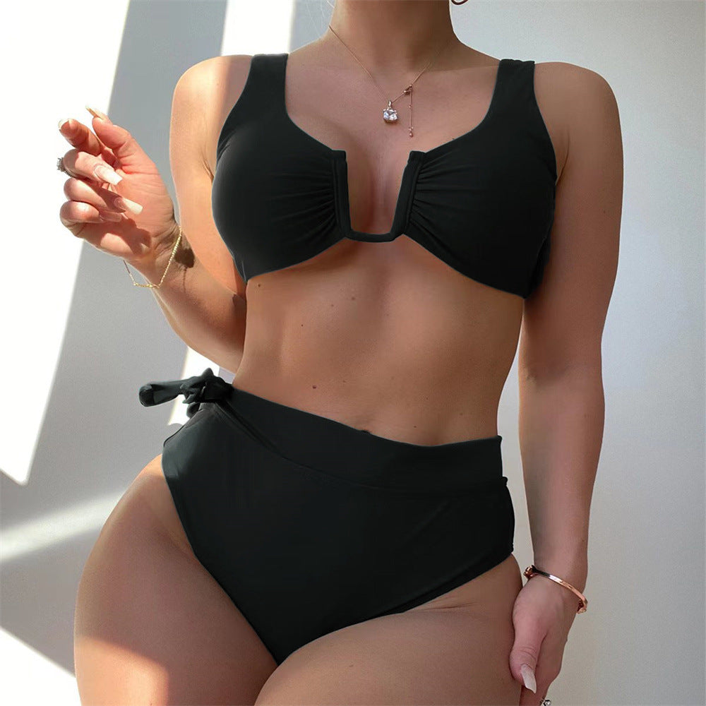 Damen Bikini-Set mit elegantem Knotendesign und hoch taillierter Hose Echo Archiv