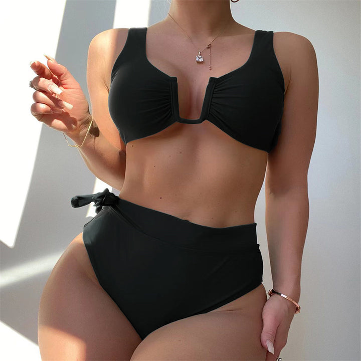 Damen Bikini-Set mit elegantem Knotendesign und hoch taillierter Hose Echo Archiv