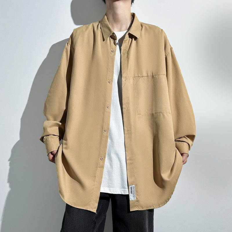 Herren Lockeres Overshirt mit praktischer Brusttasche Echoarchiv