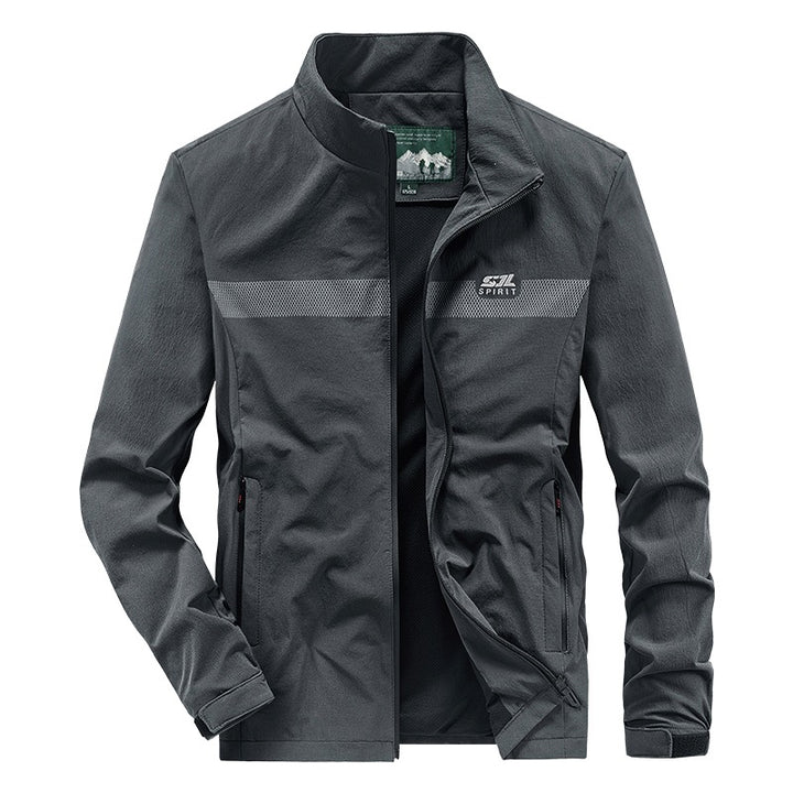 Herren Softshell‑Outdoorjacke mit Stehkragen, wind‑ und wasserabweisender Membran & reflektierendem Bruststreifen Echoarchiv