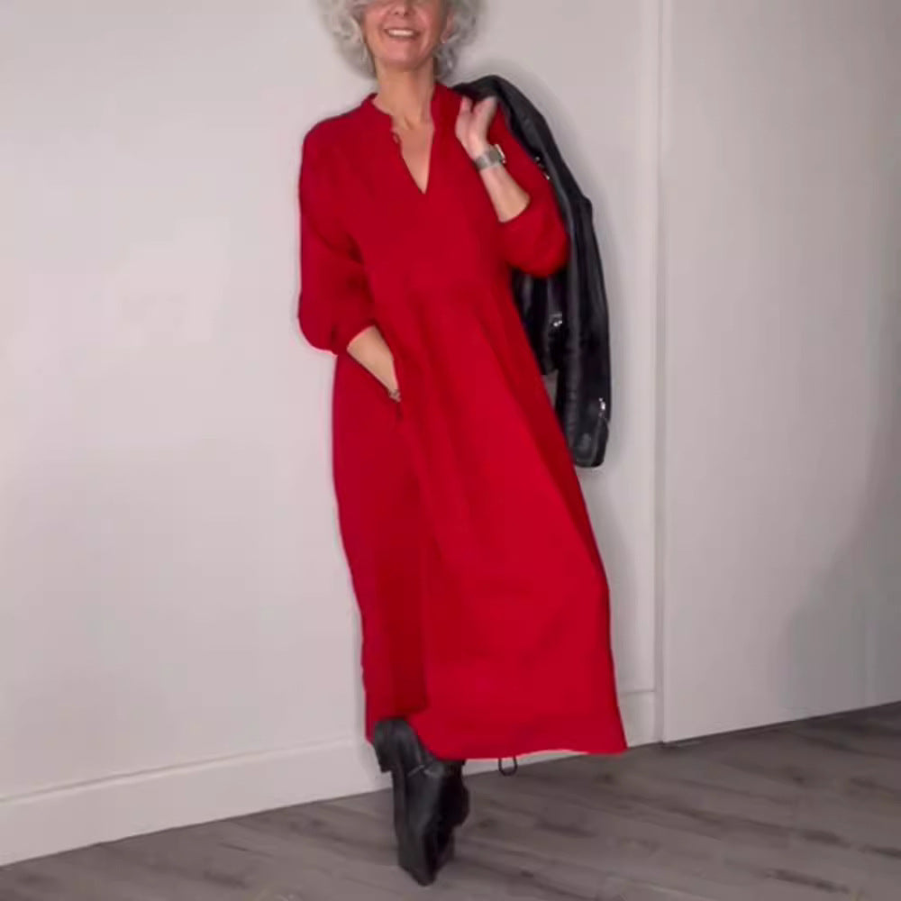 Damen nan knöchellanges Jersey-Kleid mit Empirenaht und Ballonärmeln Echo Archiv