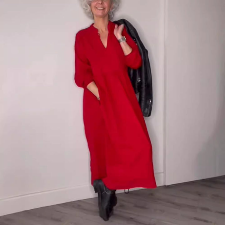 Damen nan knöchellanges Jersey-Kleid mit Empirenaht und Ballonärmeln Echo Archiv