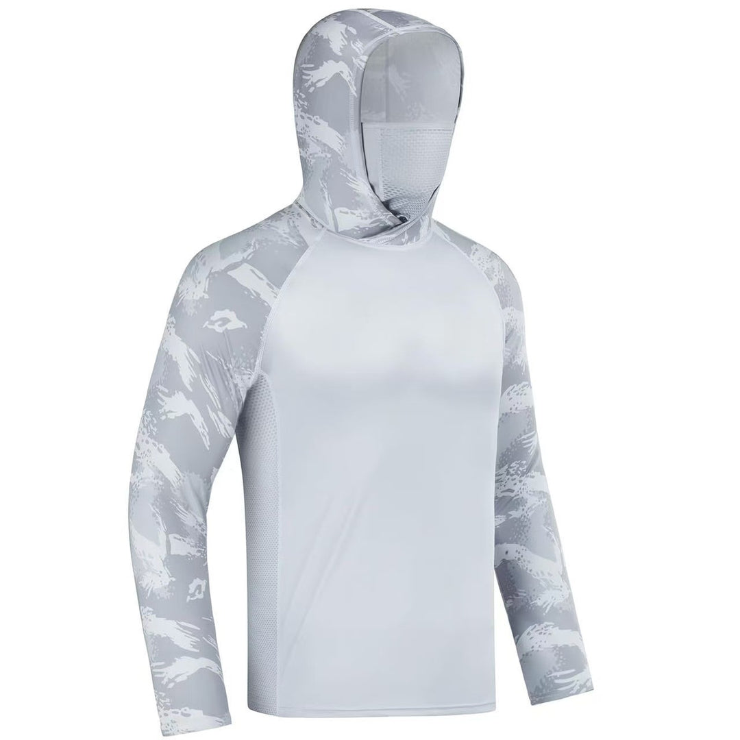 Herren Sportliches Funktionsshirt mit Kapuze und Gesichtsschutz
