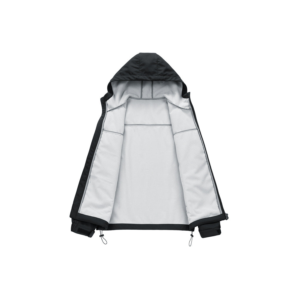 Herren funktionale und winddichte Outdoorjacke mit verstellbarer Kapuze Echoarchiv