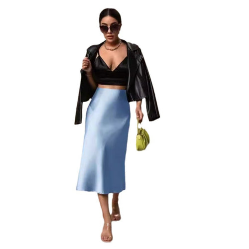 Damen Satin Rock mit schwingendem Saum und elegantem Schnitt Echoarchiv