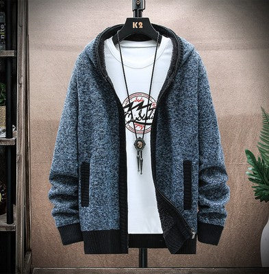 Herren Strickjacke mit asymmetrischem Reißverschluss und praktischen Taschen Echoarchiv